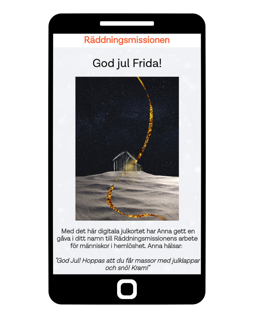 mottagaren läser det digitala julkortet