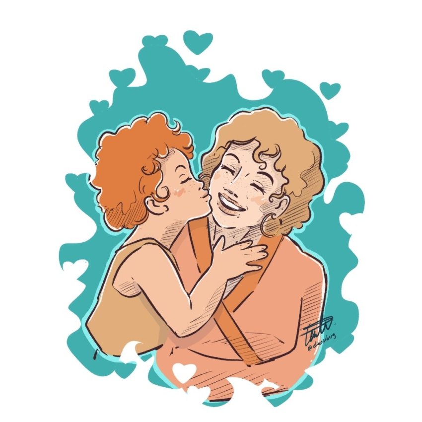 illustration mamma och barn av Elin Östberg